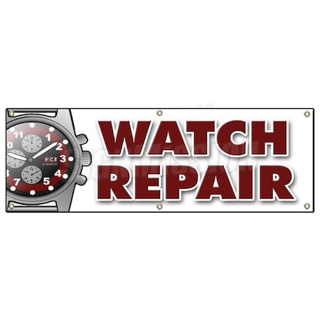 Signmission WATCH REPAIR BANNER SIGN batteries batterys jewelry gems bands appraisals B-72 Watch Repair